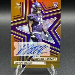 2025 Rookies & Stars Orange #120 Donovan Jackson Auto RC #/199