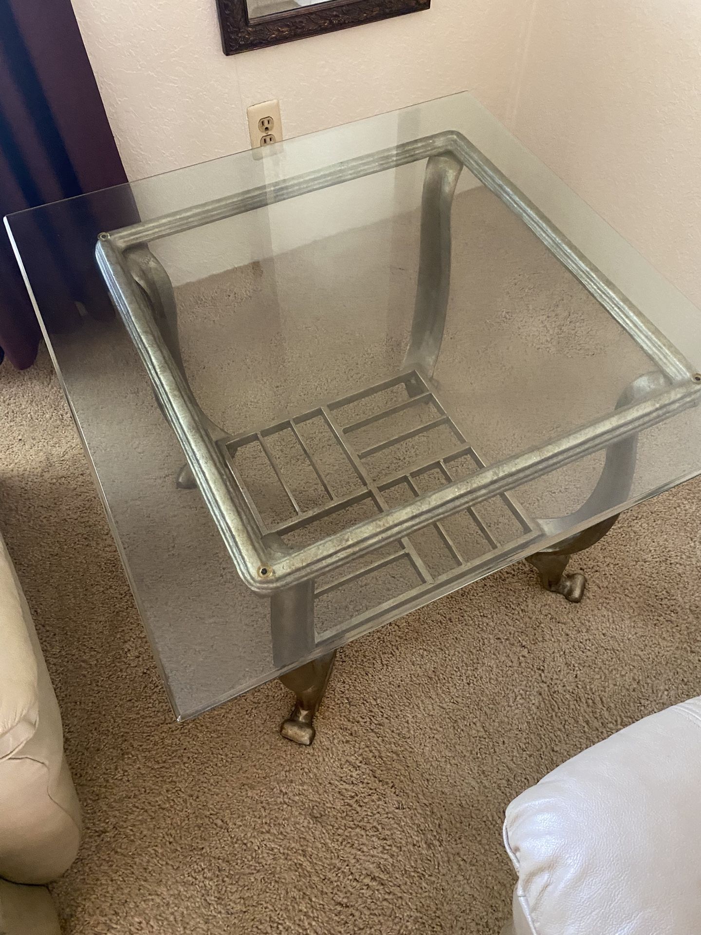 2 Glass Top Coffee Table And End Table.