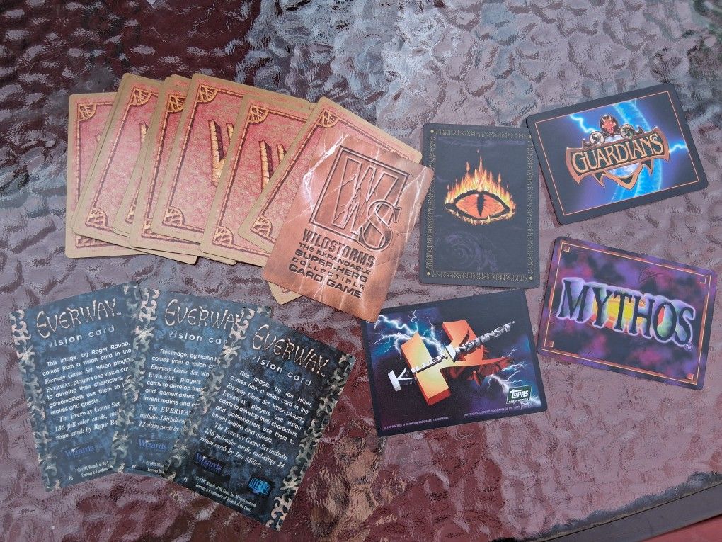 22 Magic Type Cards Wyvern Everway The Curse Killer Instinct Topps Guardians Mythos Middle Earth CCG Vintage 90s