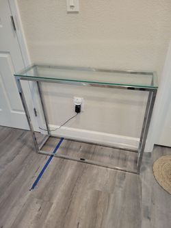 Glass hallway table