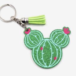 Brand New Mickey Mouse Green Cactus Keychain