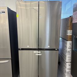 Samsung Bespoke  36” 29 cu. ft. Standard Depth 4-Door Flex French Door Refrigerator in Stainless Steel with Beverage Center