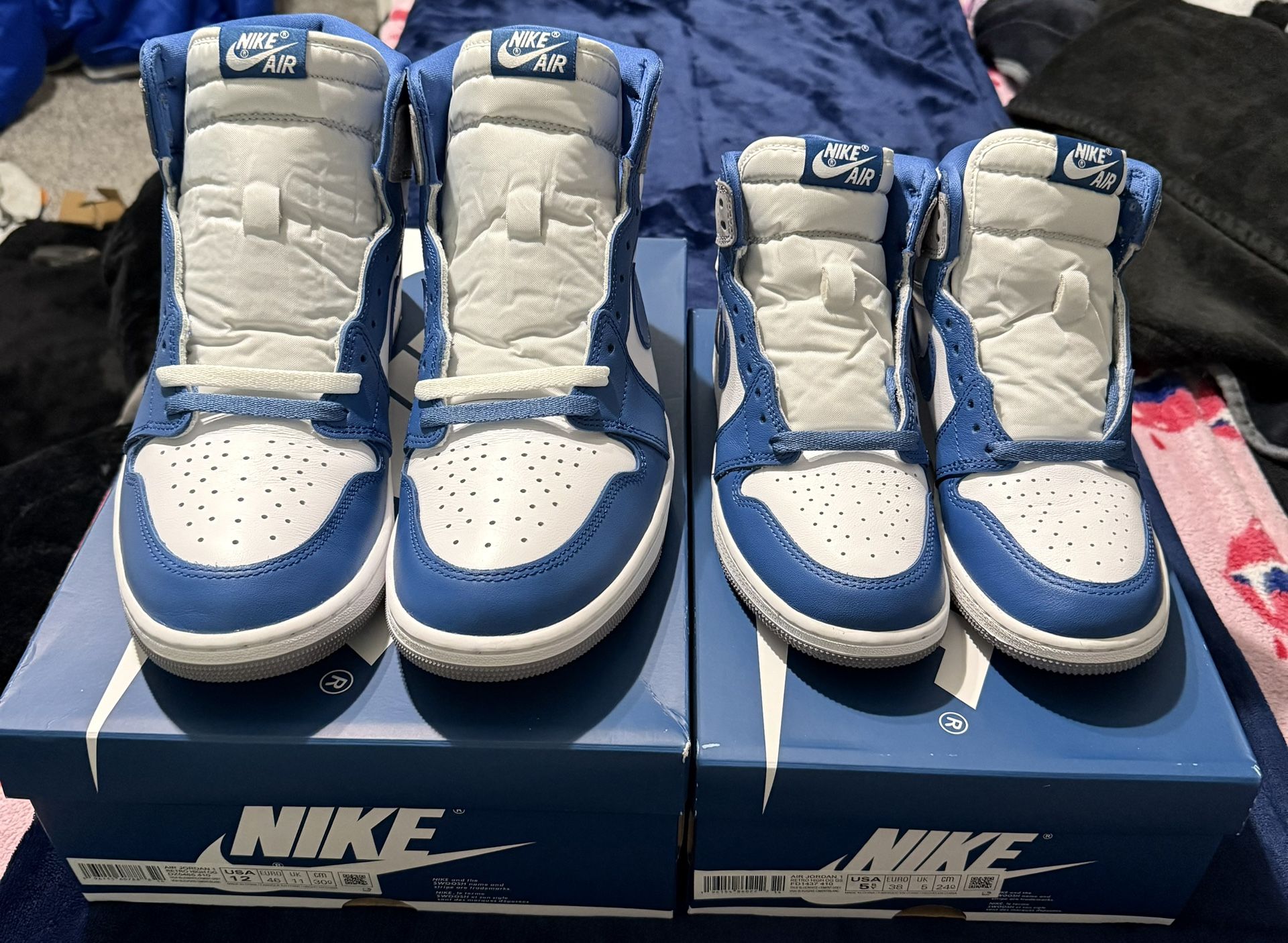 Air Jordan 1 Retro High OG True Blue 2 Pairs
