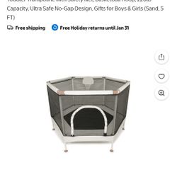 Square House Kids 5 ft Trampoline with Safety Net, Basketball Hoop $100