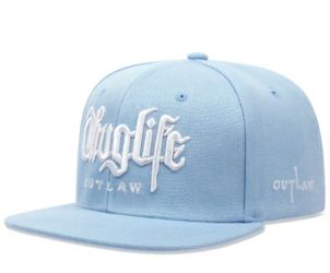 Thug Life Outlaw Blue Flat Brim Snapback Hat 