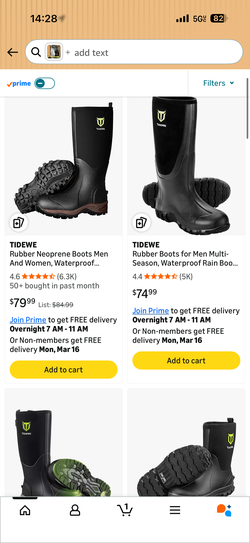 TIDEWE Men's and Women's Neoprene Boots, Waterproof and Durable 6mm Neoprene Boots, Rain Boots, Hunting Boots, Arctic Outdoor Boots (Black, Brown, and