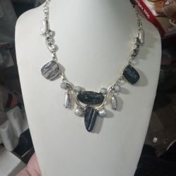 925 Shungtite Multi Stone Necklace -Paula HOLD