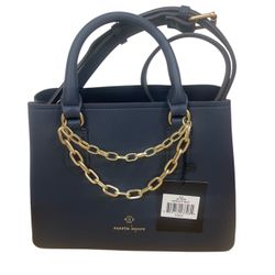 Nanette Lepore NWT Midnight Navy 2-way Crossbody Top Handle Handbag Shoulder Bag Satchel