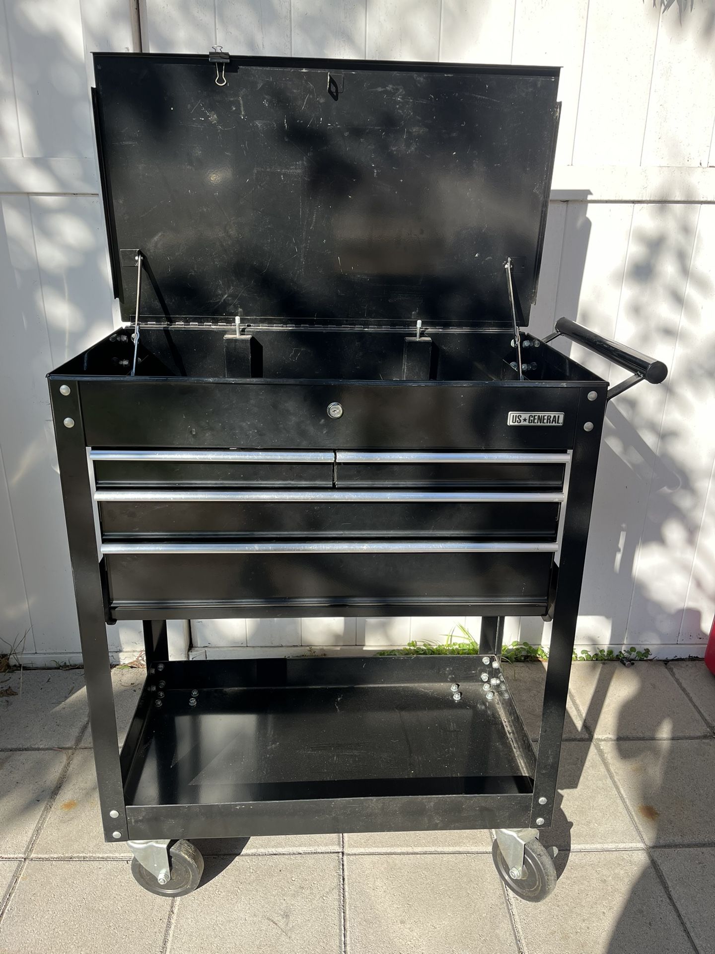 Us General 4 Drawer Roll Cart With 🔑 