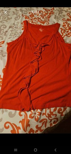 Coral Ruffle Tank