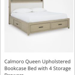 Queen Bed, Mirror And Dresser, Night Stand, And Mattress 