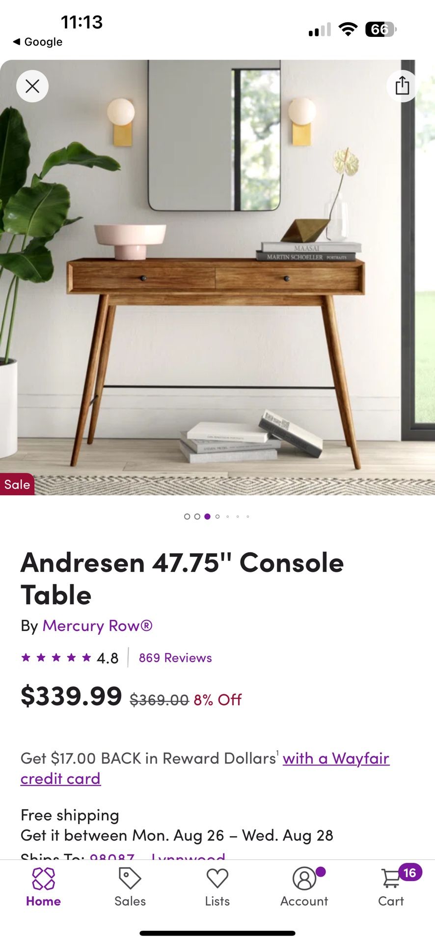 Andresen Consoles Table