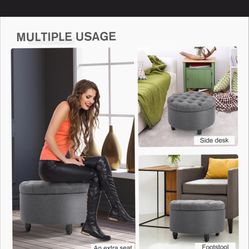 New Storage Ottoman Gray Color See Picture For Dimensions 