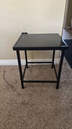 Black glass table