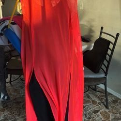 Pink Sheer Dress And Body Suit