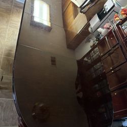 Six Chair Brown Dining Table 