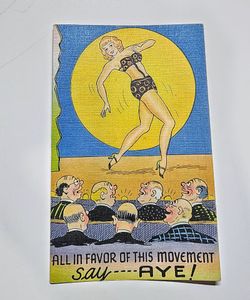 Vintage Post Card Of Pin Up Girl Dancing On Stag • This Post Card Is From The 1940's Era • Card # 63845 • This Card Is In Decent Condition  • Face Rea