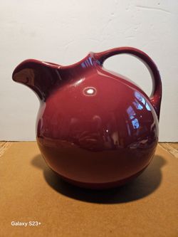 Vintage 1950's Hall Maroon Ball Jug Tilt Pitcher