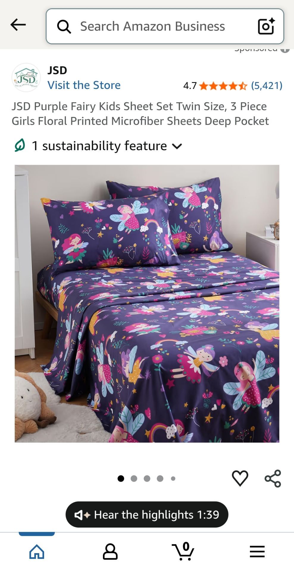Fairy sheet set twin size