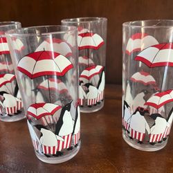 Penguins at the Beach Vintage Cera Acrylic Glasses