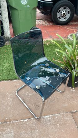 TOBIAS Chair, blue/chrome plated 2X $99 OBO