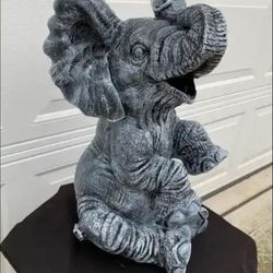 Large, Happy Elephant Statue
