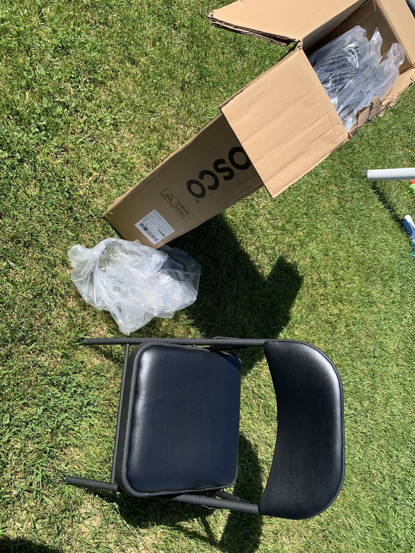 Set Of 4 Cosco Metal Vinyl Chairs New