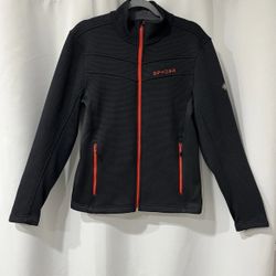 Spyder Men’s Black Full Zip Jacket Active Wear Size Small Athletic Logo Poly