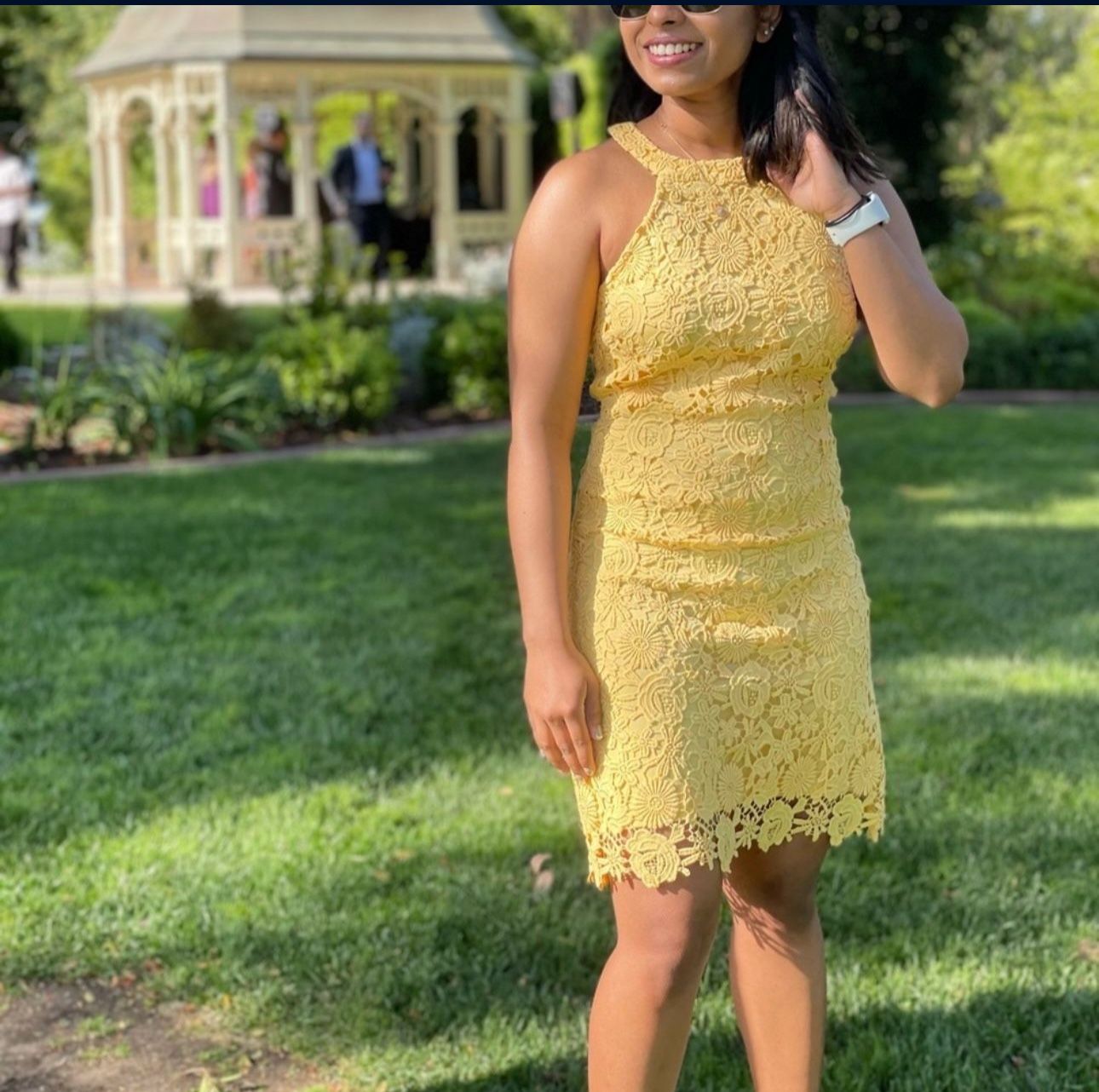 Love Poem Yellow Lace Mini Dress Lulus - XS