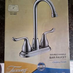 Tuscany Double Handle Bar Faucet Chrome