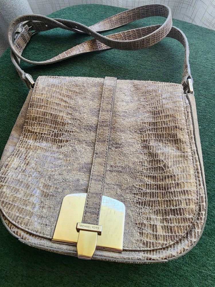 Michael Kors Textured Crossbody Bag – Faux Snakeskin Look
