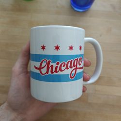 Seltzer Goods USA Chicago White Blue Red Glossy Mug Coffee Tea Cup Mug