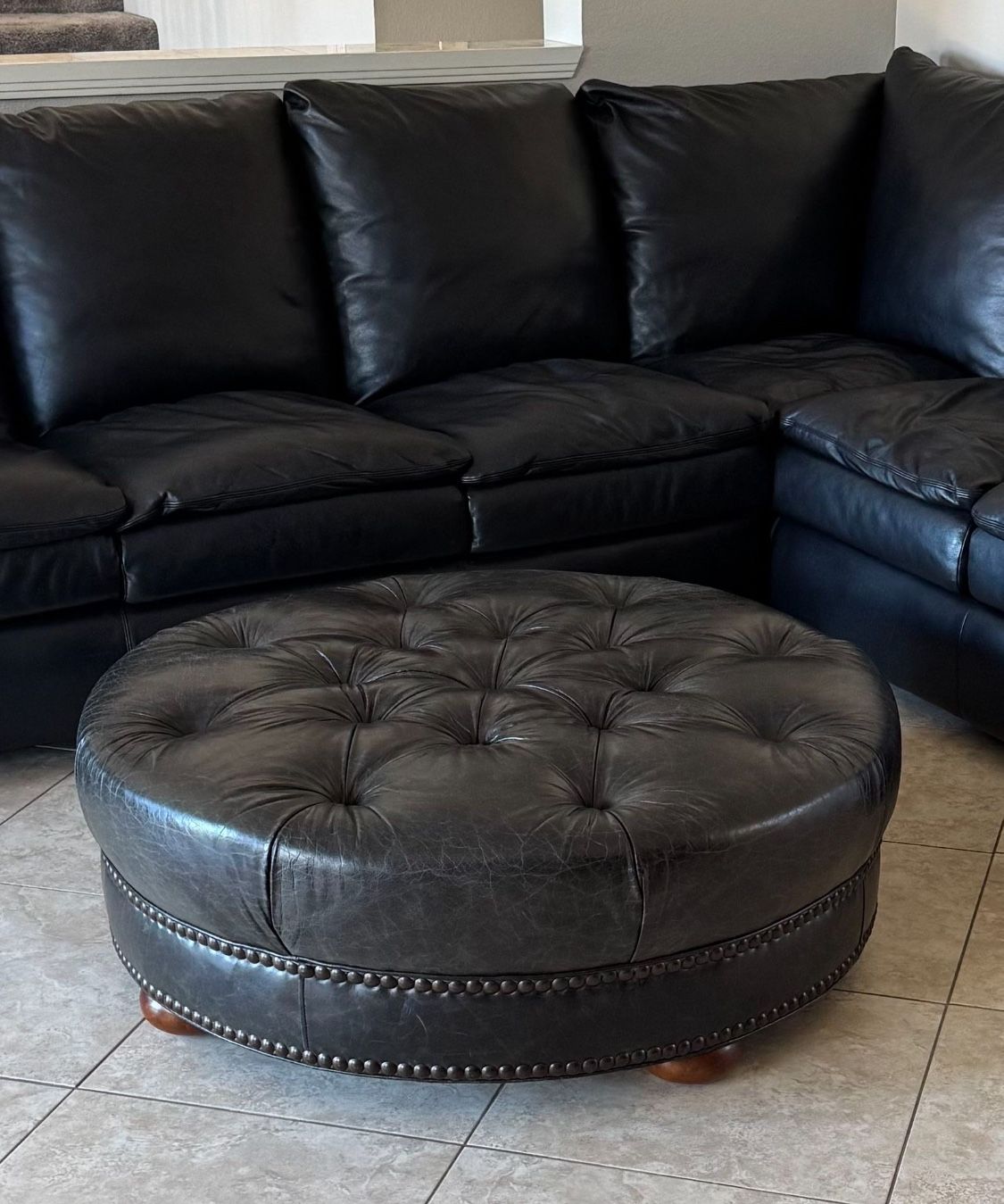 Stylish Leather Ottoman For Sale