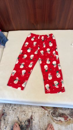 Red Snowman Fleece Pajama Pants