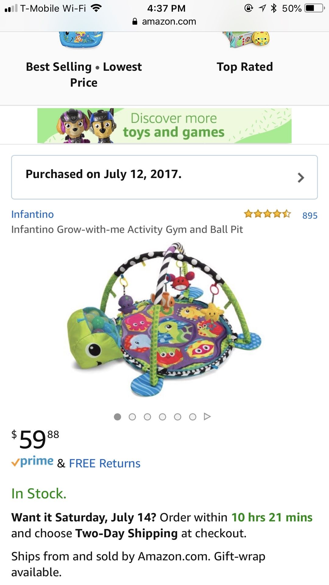 Infantino turtle ball pit and play mat
