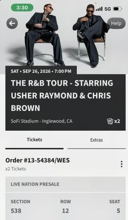 Chris Brown and Usher tickets