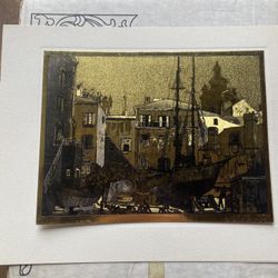 Lionel Barrymore Gold Foil Etch