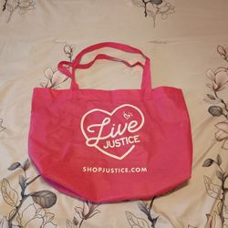 3/$10 🌟 Live Justice Vibrant Pink & White Tote with Heart Design