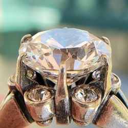 GORGEOUS STERLING SILVER LARGE CZ RING SIZE 6.5