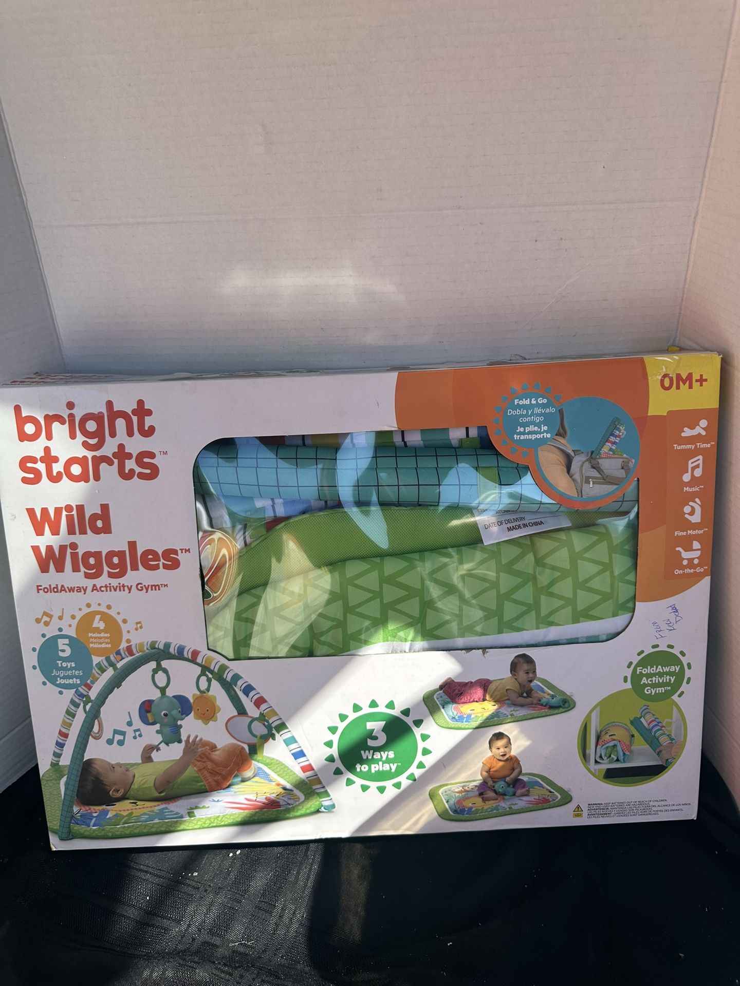 Bright Starts Wild Wiggles Baby Activity Gym & Play Mat, FoldAway Toy Bar, Newborn, Unisex 