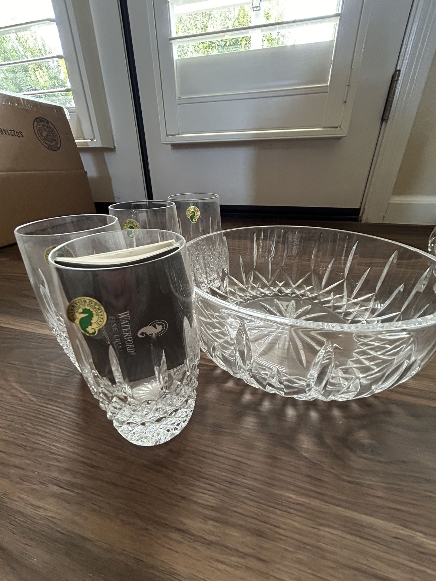 Waterford Crystal Bowl And Glasses 