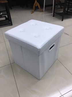 16-16-17 brand new storage ottoman bench leather white