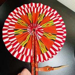 vintage leather fan