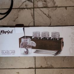 Parini grill masters glass jar condiment set