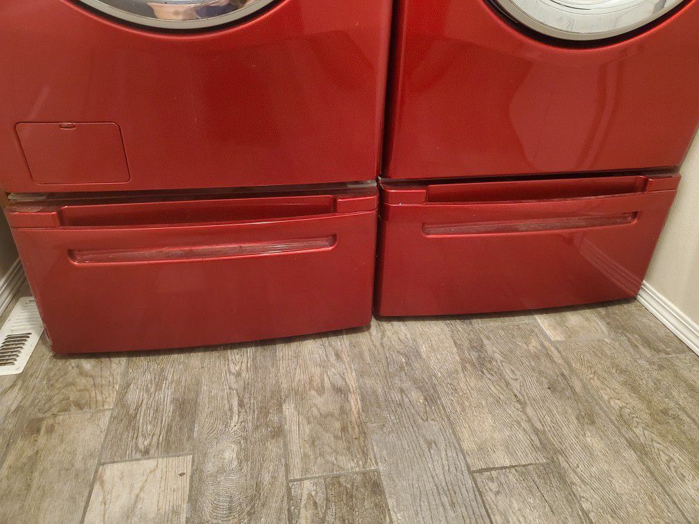 LG Red Washer/Dryer Pedestals
