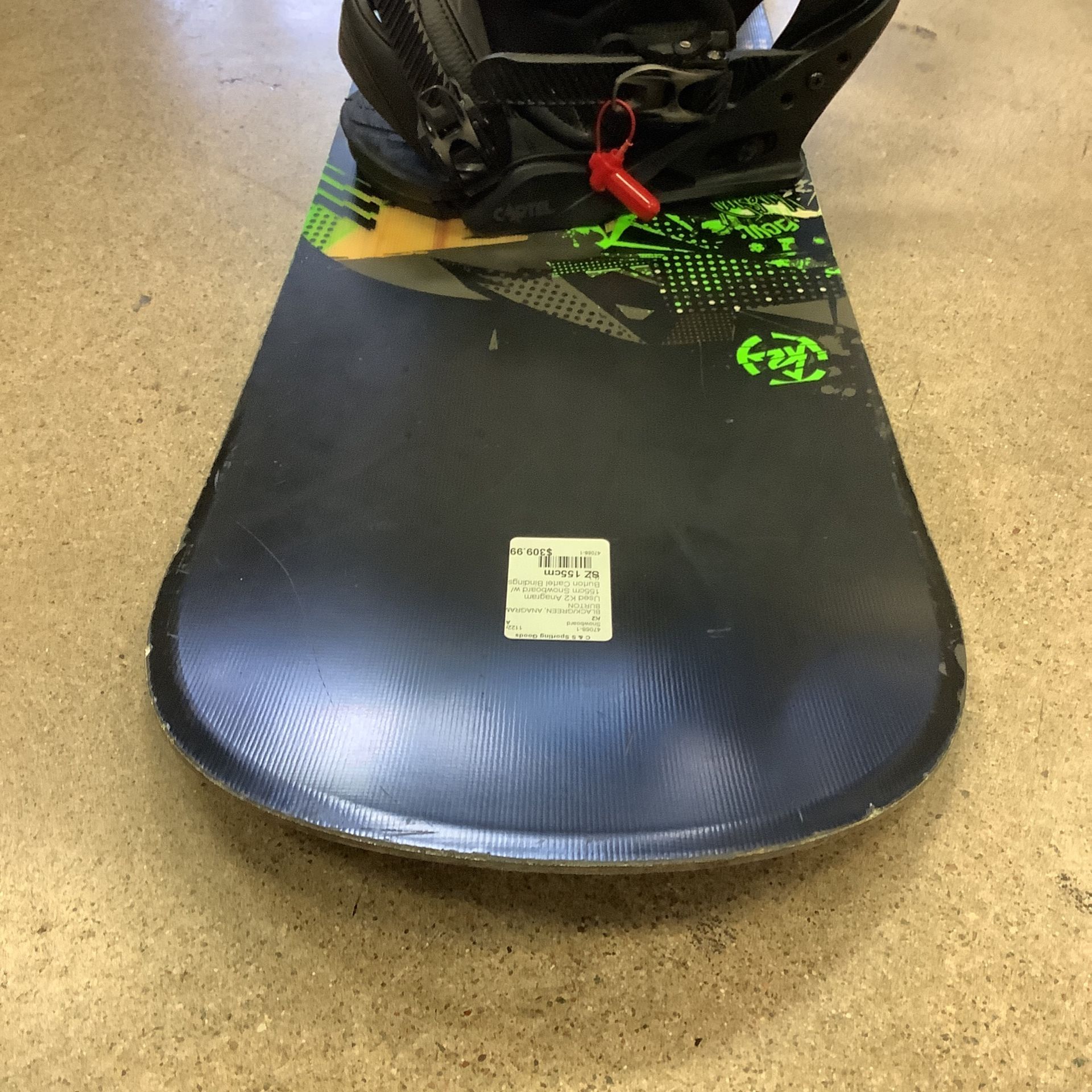 K2 Anagram 155cm Snowboard w/ Large Burton Cartel Bindings SKU 470681