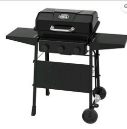 Expert Grill 3-Burner Propane Gas Grill with Wheels and Side Shelves, Black