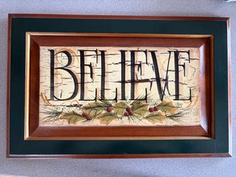 Hand Painted Believe Holiday Sign