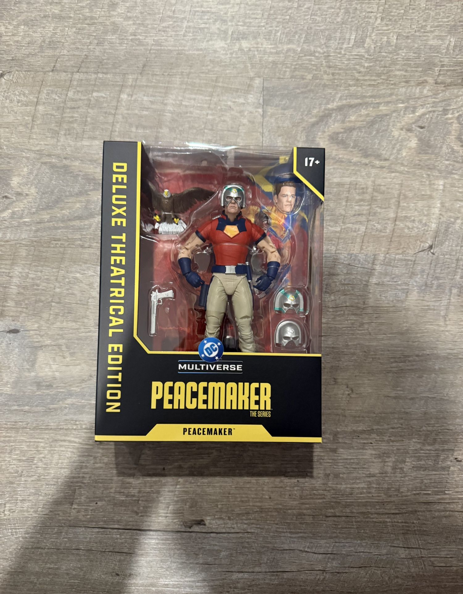 In Hand, Brand New, Never Opened Mcfarlane - DC Multiverse - Peacemaker The Series - Peacemaker - Deluxe Theatrical Edition - 7” Inch figure