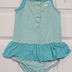 Carter's Teal Striped One Piece 24 Months 